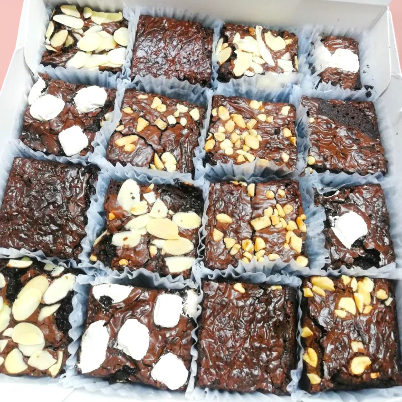 Brownies with Assorted Nuts and Oreo Cookie Toppings by Love Bites Cake Hub