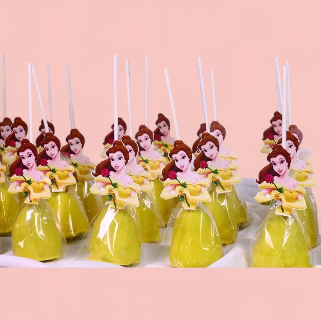 Disney Princess Belle-Themed Cake Pops by Love Bites Cake Hub