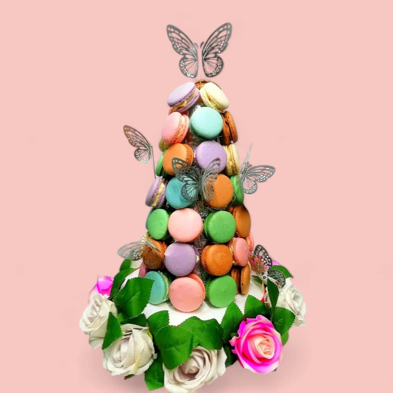 Custom Macaron Tower by Love Bites Cake Hub