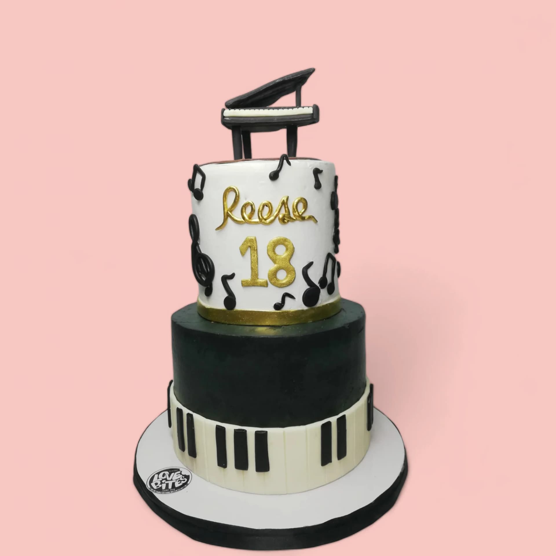 Custom Piano-Themed Fondant Birthday Cake by Love Bites Cake Hub