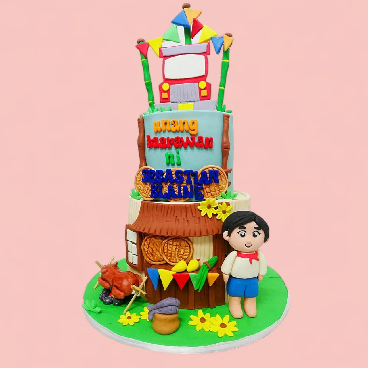 Custom Fiesta-Themed Fondant Birthday Cake by Love Bites Cake Hub