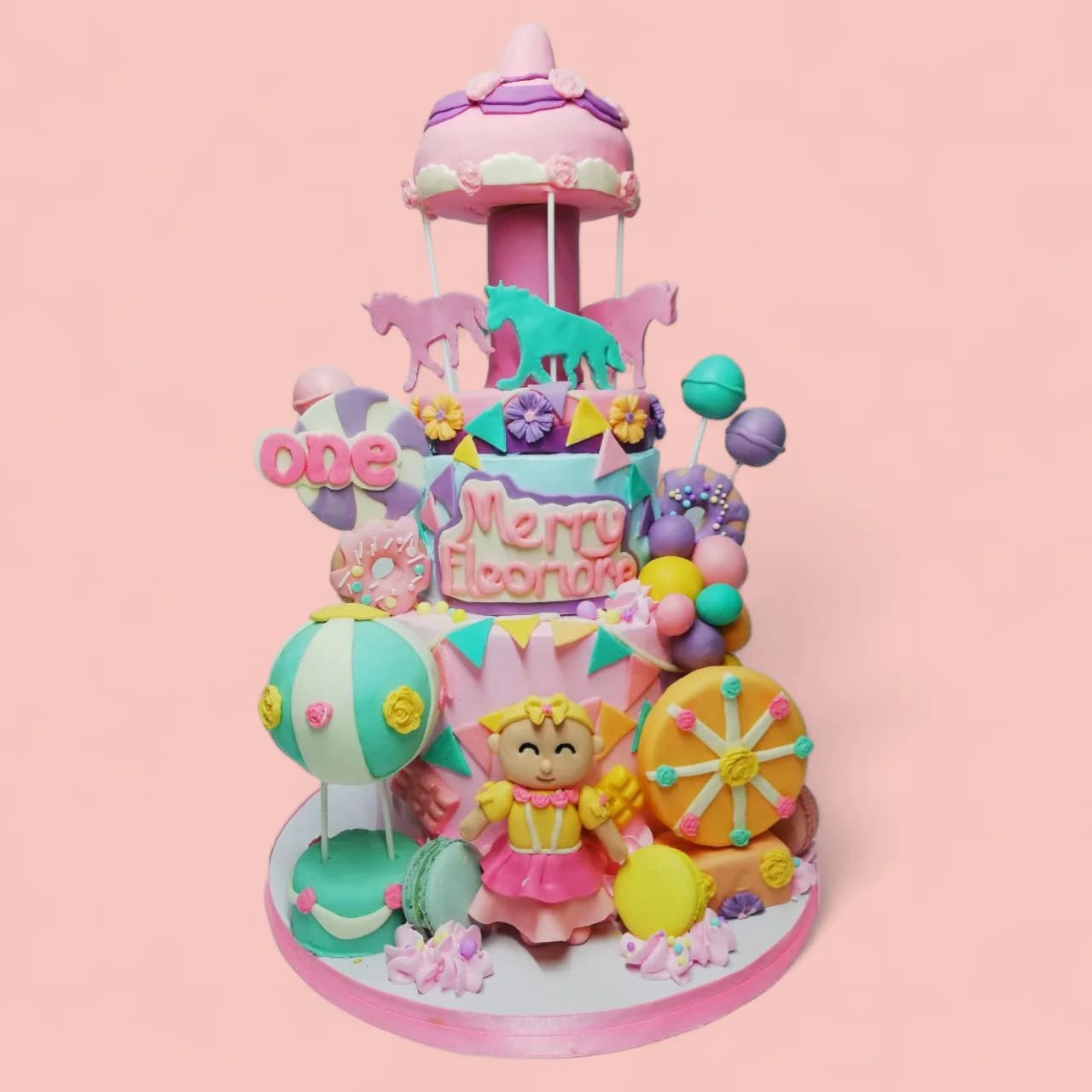 Custom Candyland-Themed Fondant Birthday Cake by Love Bites Cake Hub