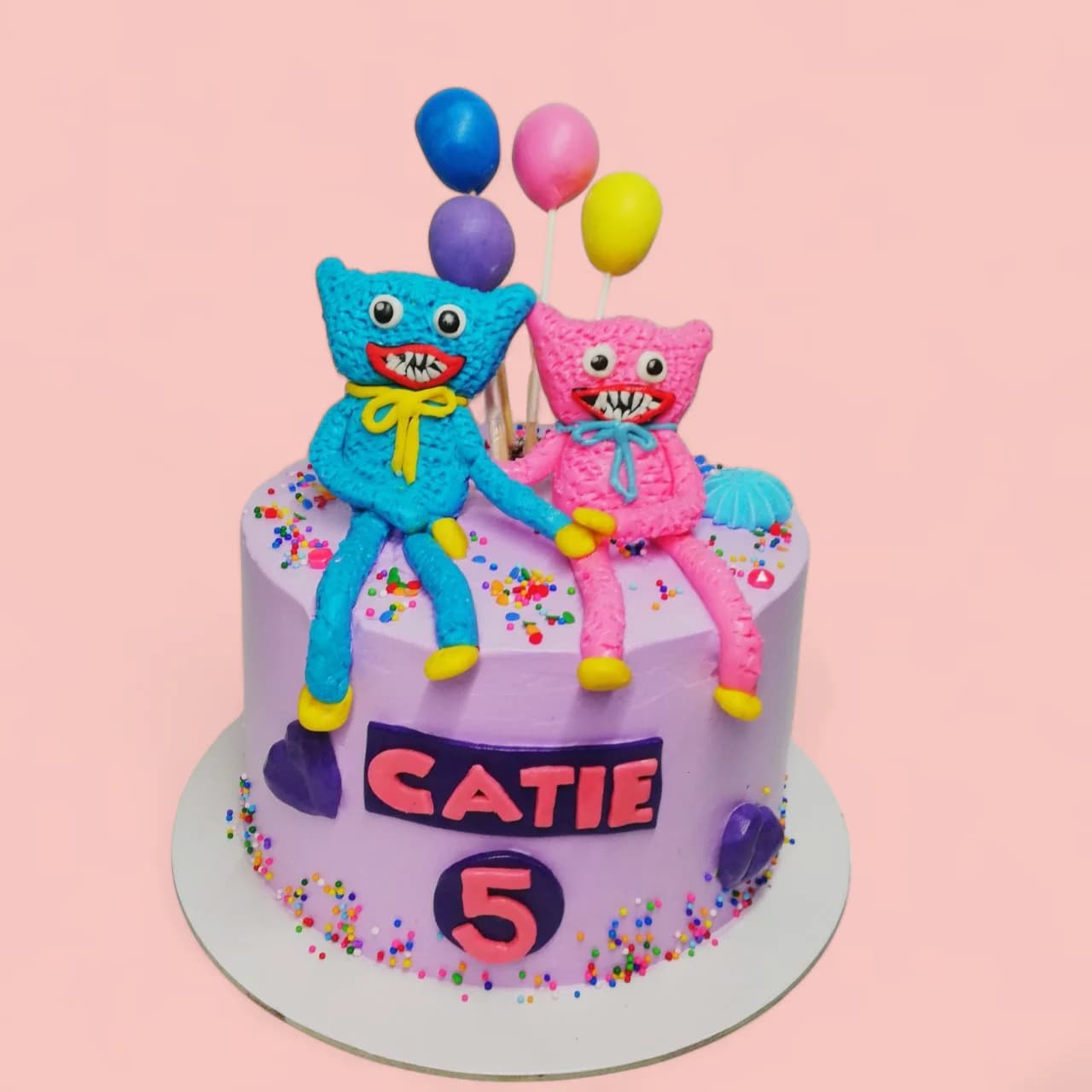 Custom Huggy Wuggy-Themed Birthday Cake with Fondant Details by Love Bites Cake Hub