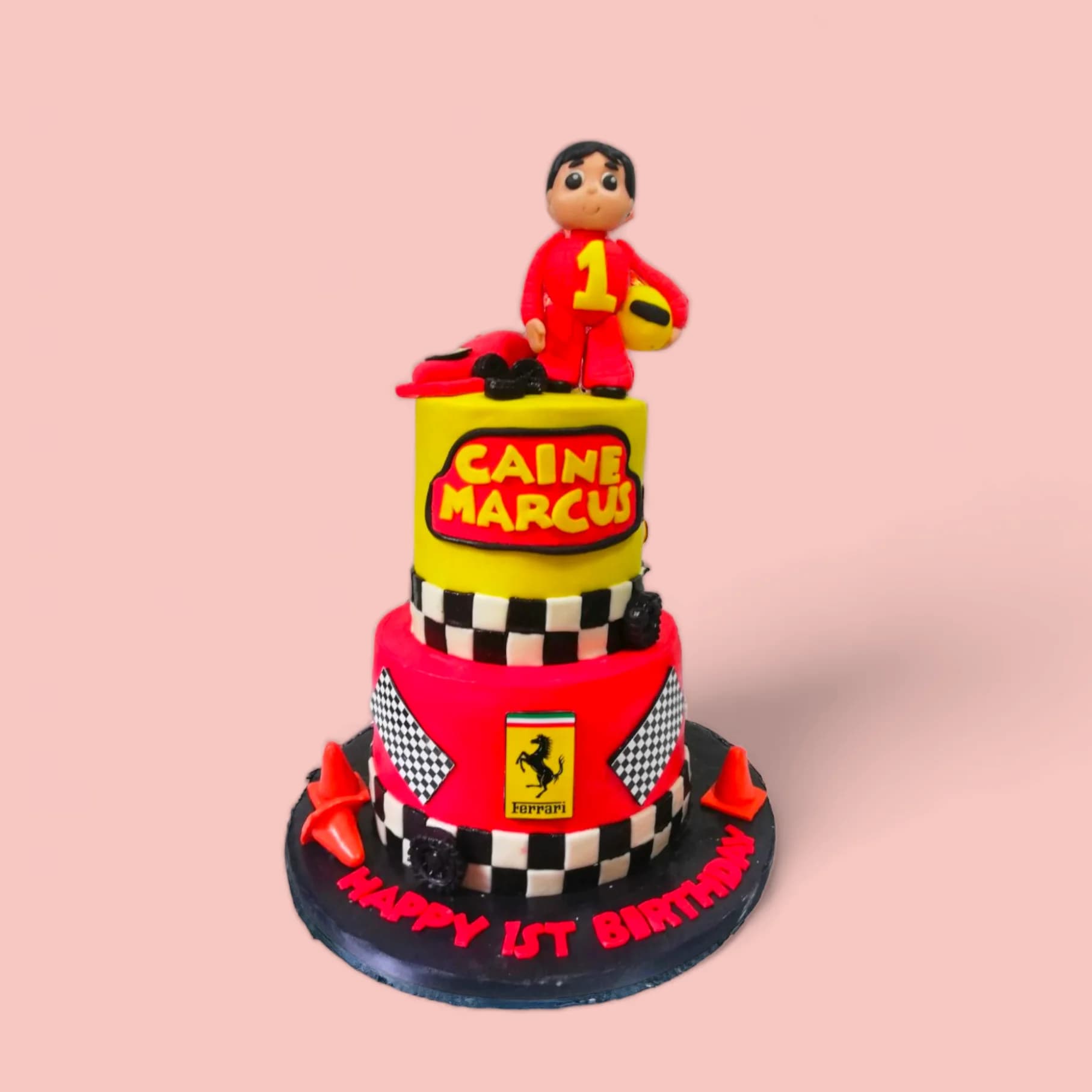 Custom Ferrari-Themed Fondant Birthday Cake by Love Bites Cake Hub