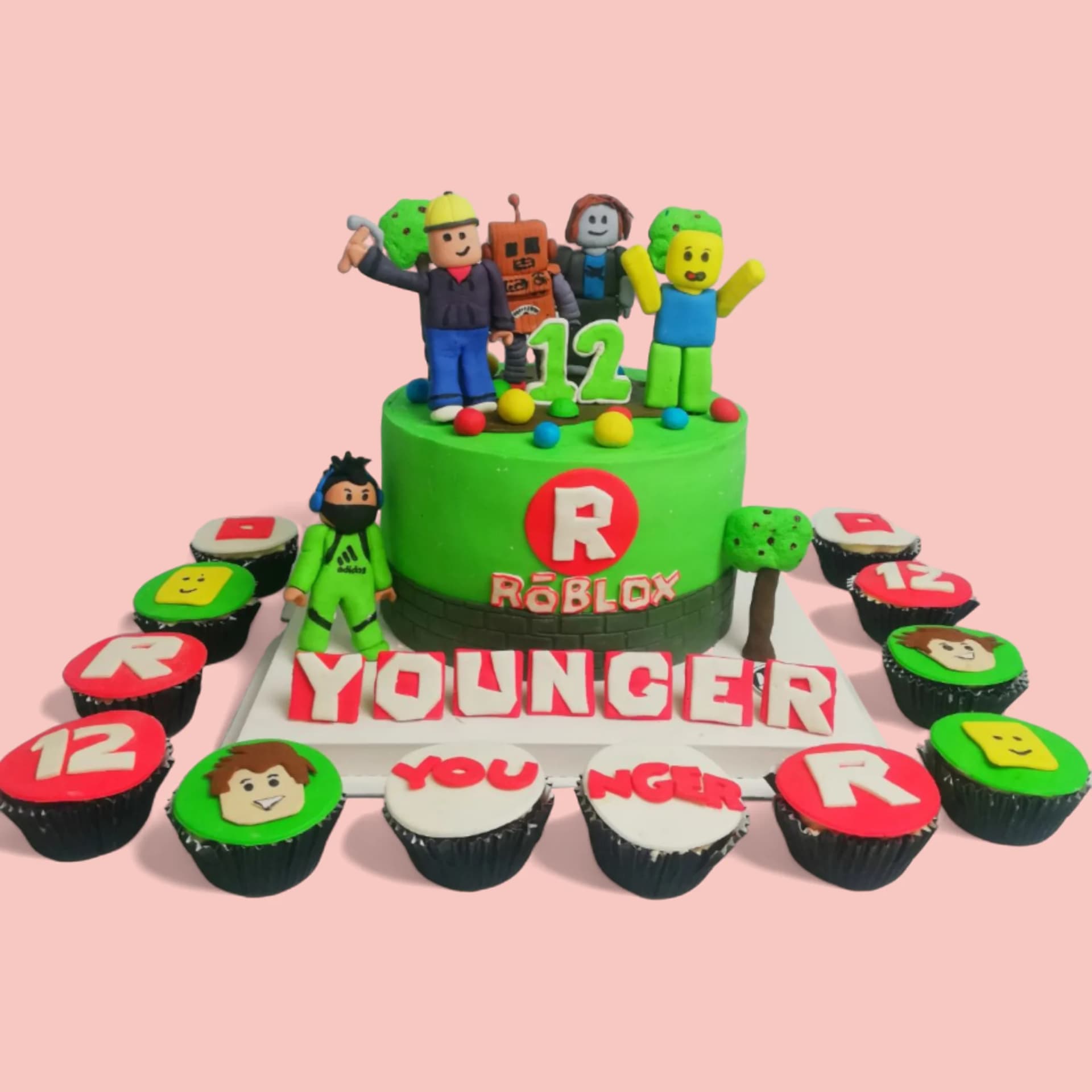 Custom Roblox-Themed Birthday Cake with Fondant Details by Love Bites Cake Hub