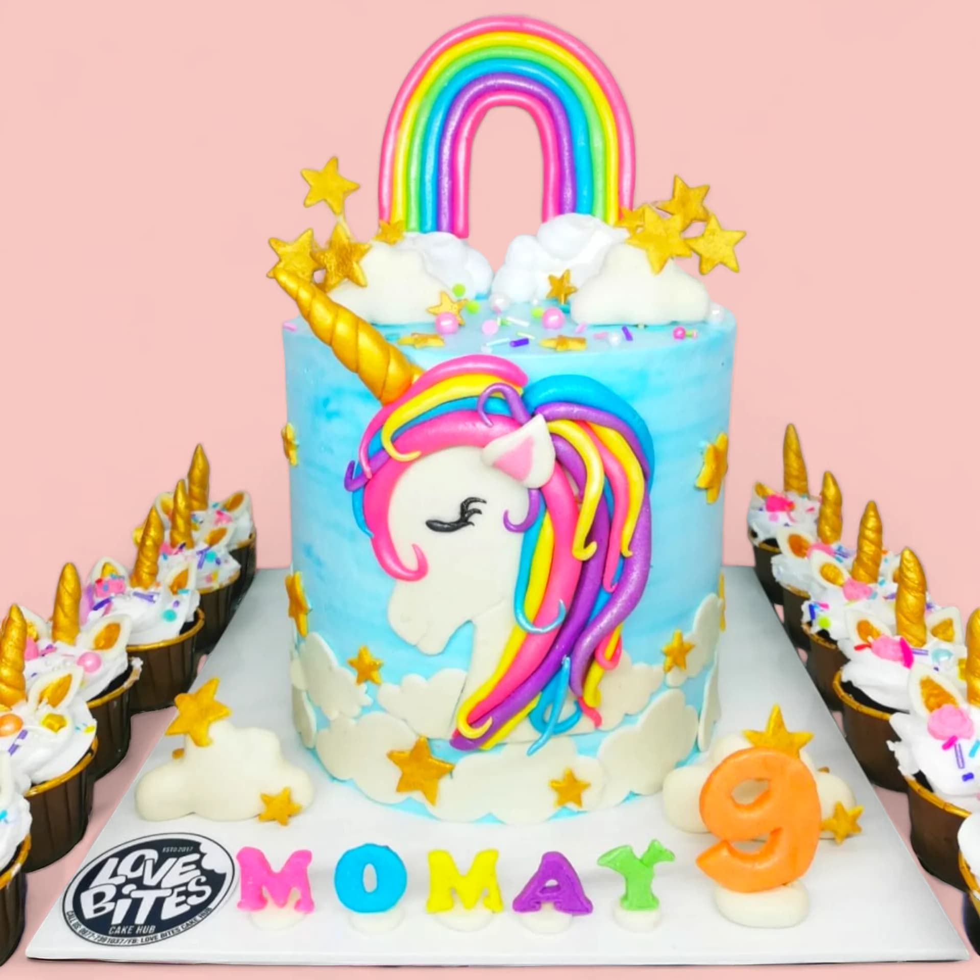 Custom Unicorn-Themed Birthday Cake with Fondant Details by Love Bites Cake Hub