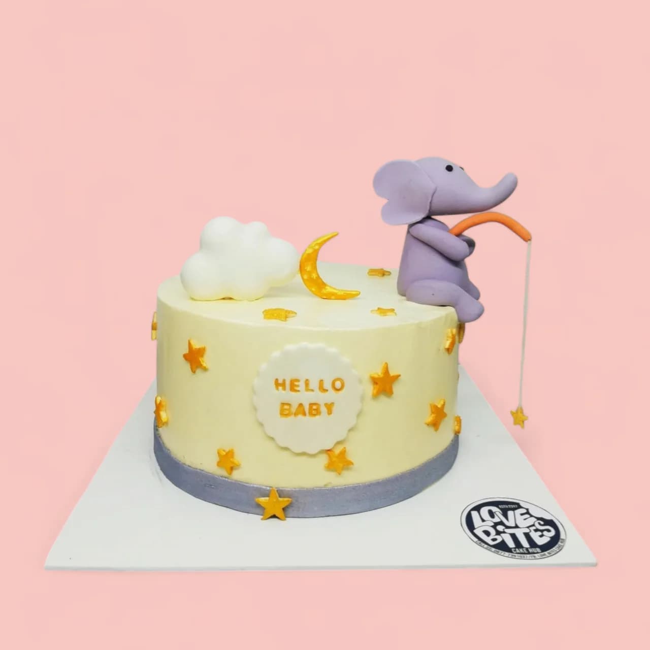 Custom Elephant-Themed Birthday Cake with Fondant Details by Love Bites Cake Hub