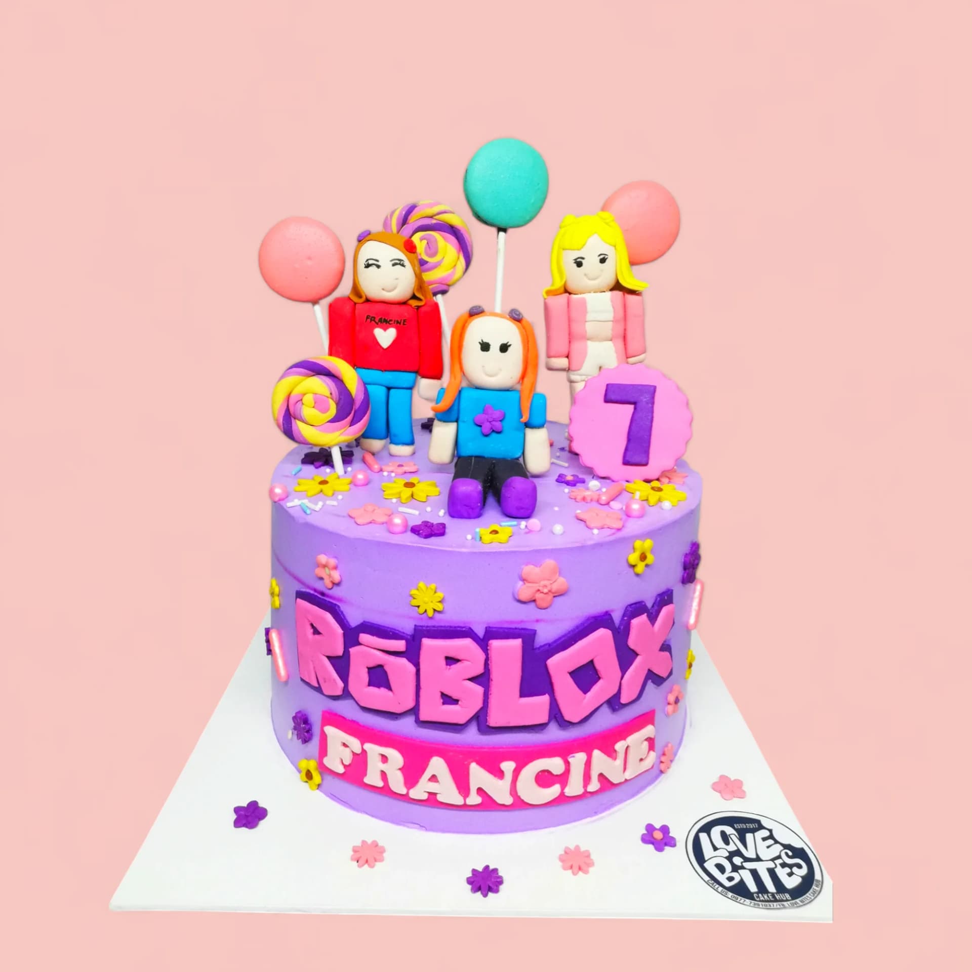 Custom Roblox-Themed Birthday Cake with Fondant Details by Love Bites Cake Hub