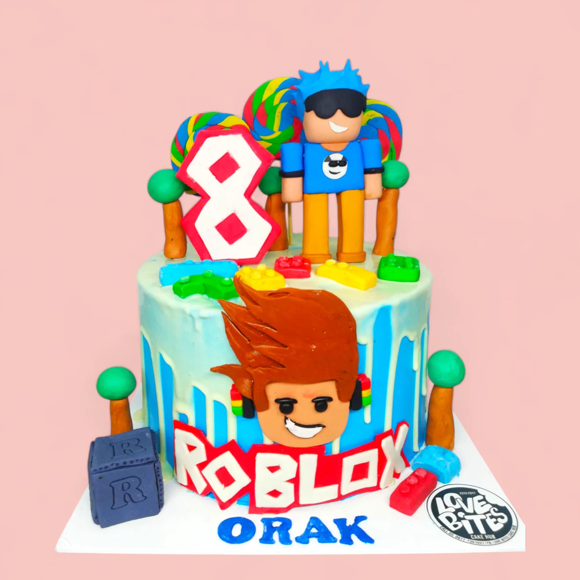 Custom Roblox-Themed Birthday Cake with Fondant Details by Love Bites Cake Hub