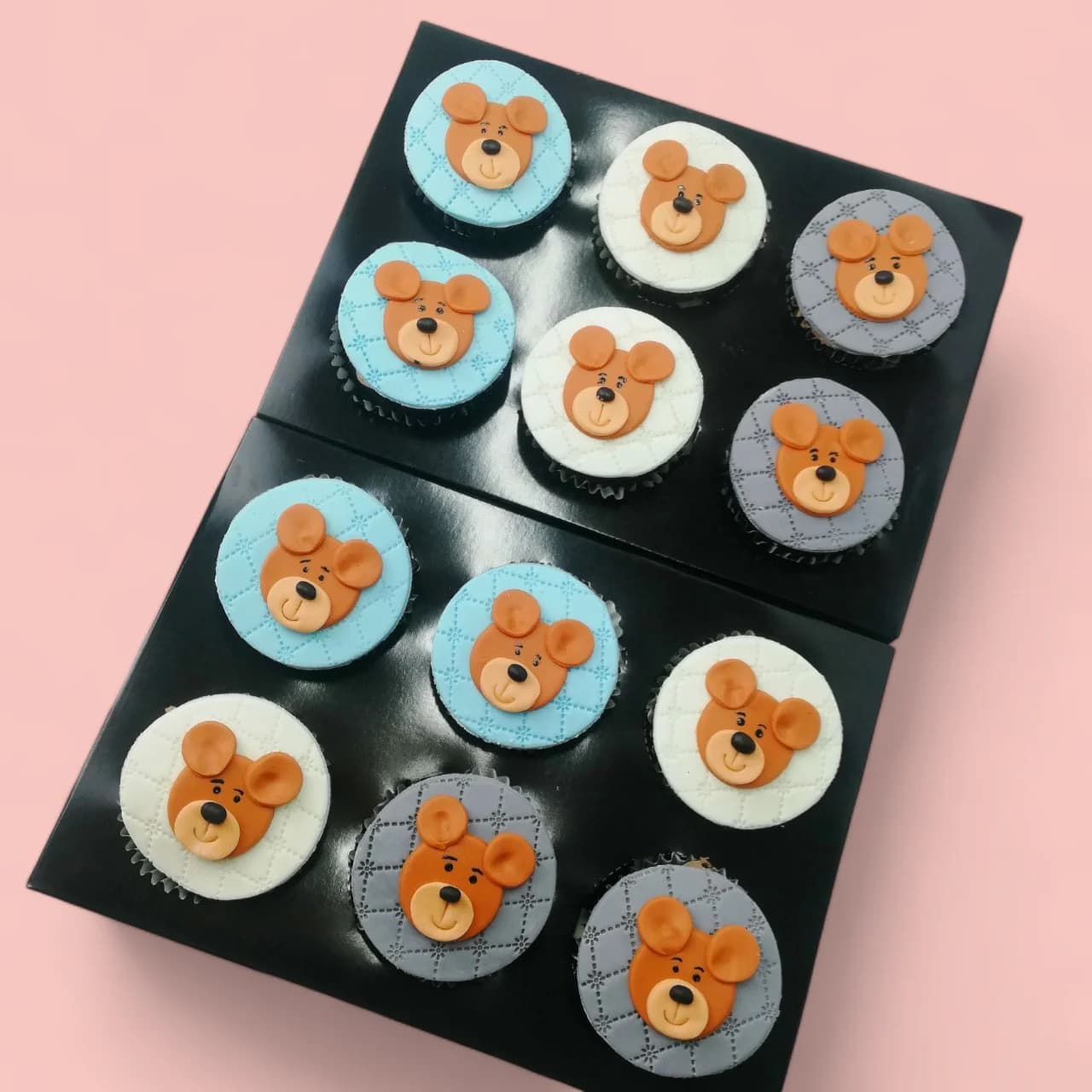 Brown Bear-Themed Fondant-Detailed Cupcakes by Love Bites Cake Hub