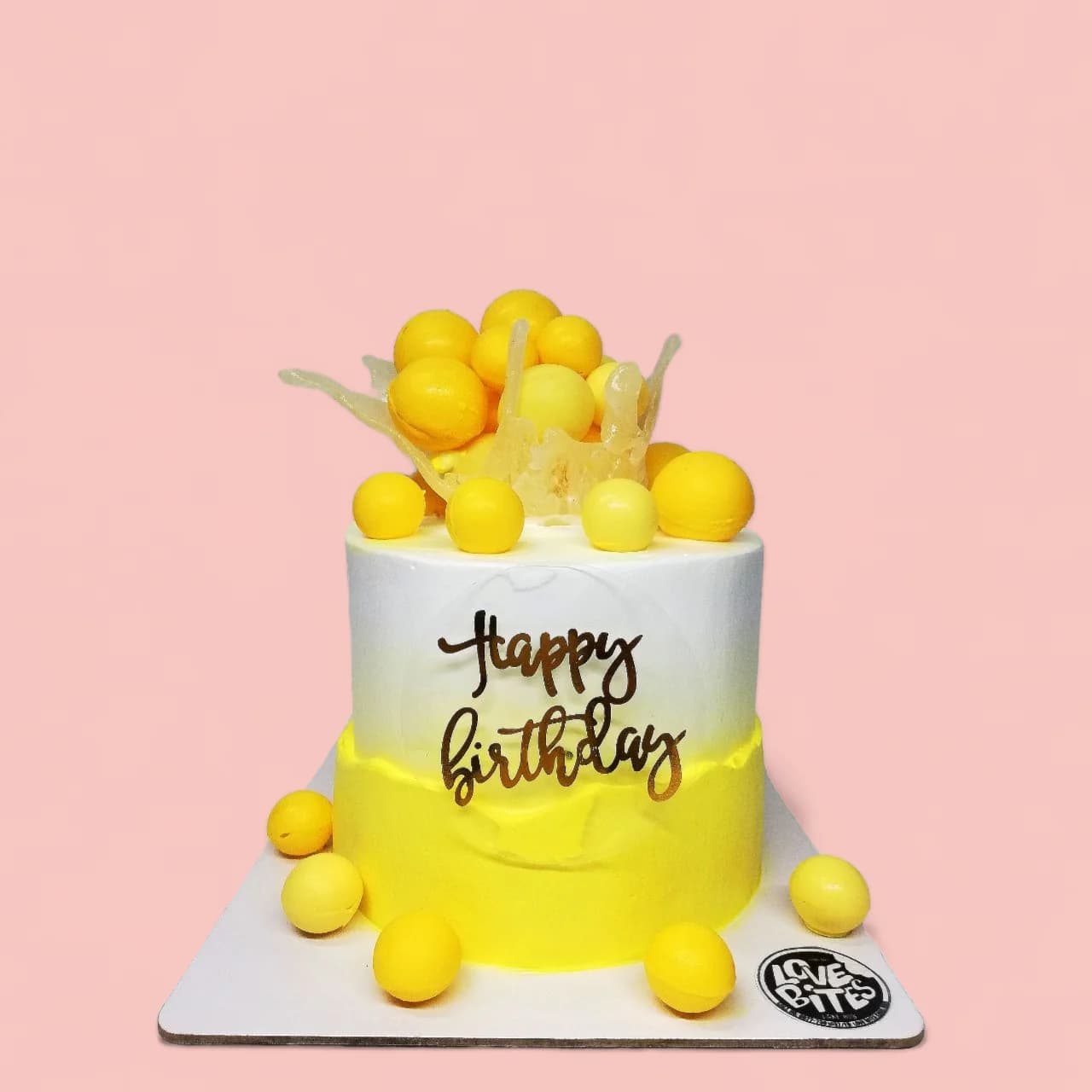 Custom Yellow-Themed Birthday Cake by Love Bites Cake Hub